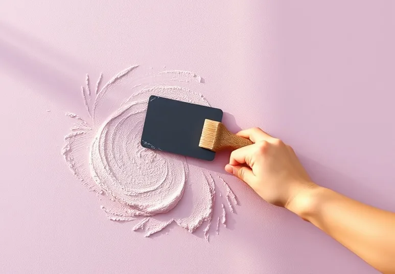 Application d'un enduit décoratif à la lisseuse sur un mur